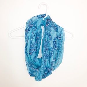 Blue with pink patterned Infinity Scarf